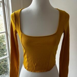 Urban Outfitters Mustard yellow long sleeve top.
